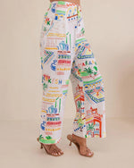 100% Linen High Waisted Wide Leg Pant - Marrakesh