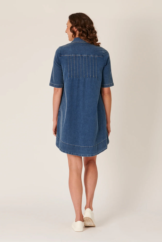 Denim Button Through Dress