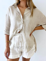 Linen Boyfriend Shirt - Oat