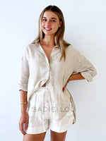 Linen Boyfriend Shirt - Oat