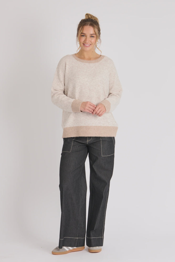 Drop Shoulder Jumper - Beige