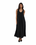 Black Gathered Maxi