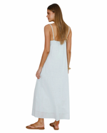 Blue Pleated Maxi Dress