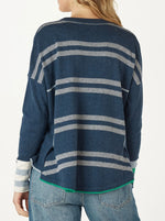 Birdseye Trim Jumper - Denim