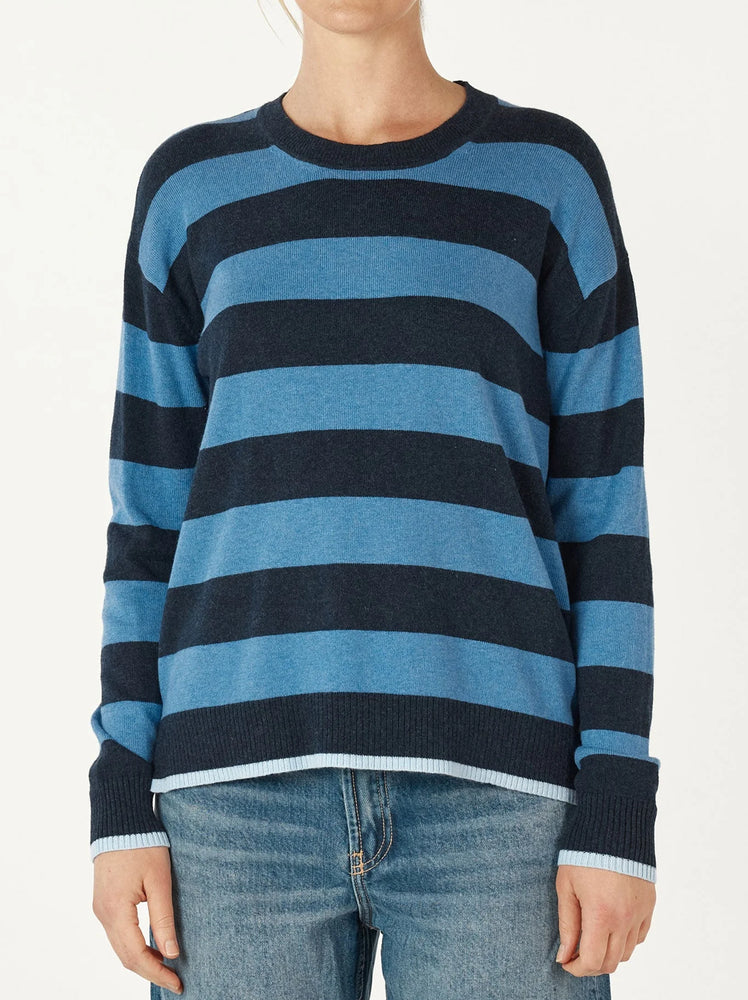 Block Stripe Crew - Denim