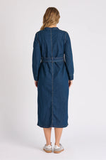 Tie Waist Midi Dress - Denim