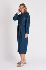 Tie Waist Midi Dress - Denim