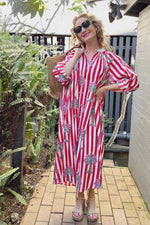 Cabanna Dress - Red/White