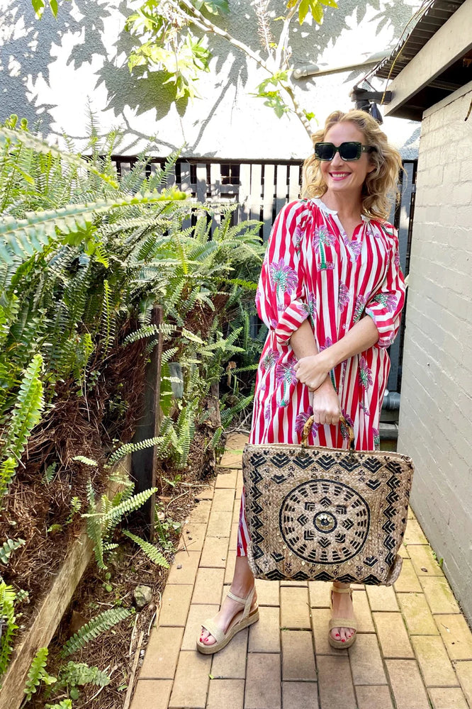 Cabanna Dress - Red/White