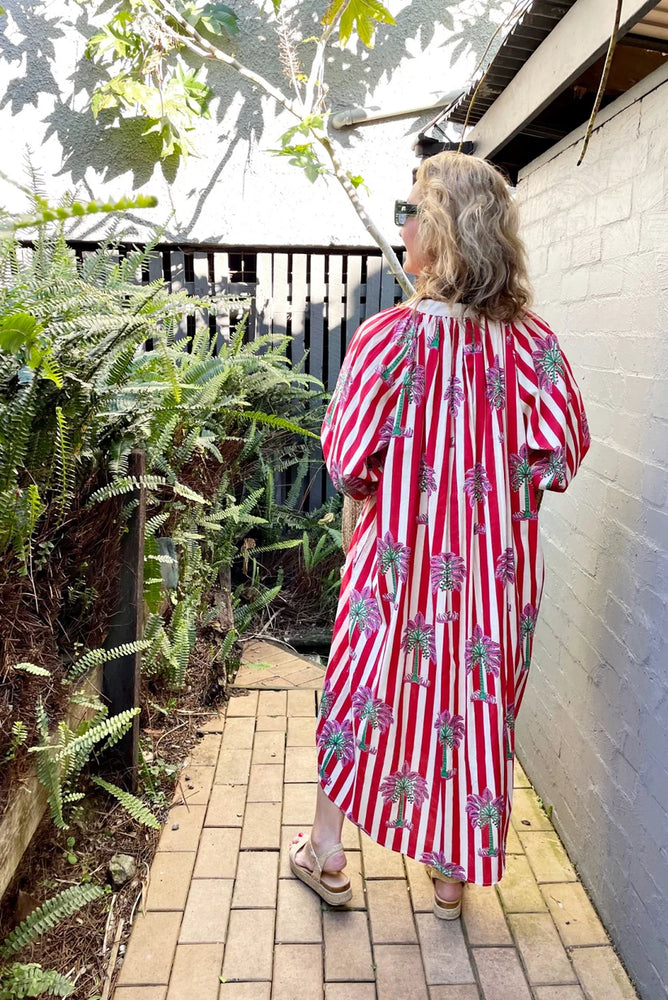 Cabanna Dress - Red/White