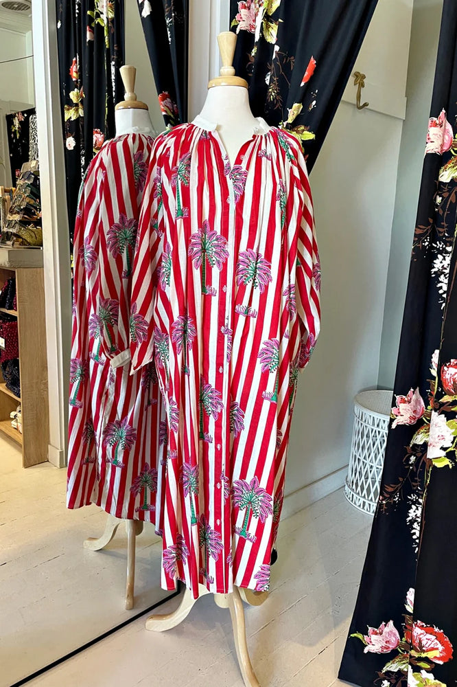 Cabanna Dress - Red/White