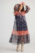 Carnation Dress - Navy Poppy