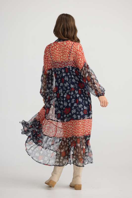 Carnation Dress - Navy Poppy