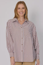 Oversized Stripe Shirt -Chocolate stripe