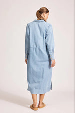 Melenia Denim Collared Dress -Denim