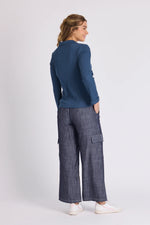 Collared Rib Tee - Blue