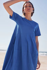 Diagonal Sleeve Diagonal Dress - Cornflower