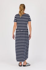 Drop Waist Dress - Navy/White Stripe