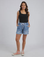 Emma Relaxed Denim Short - Mid Blue Wash