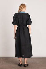 Fluer Puff Sleeve Dress - Black