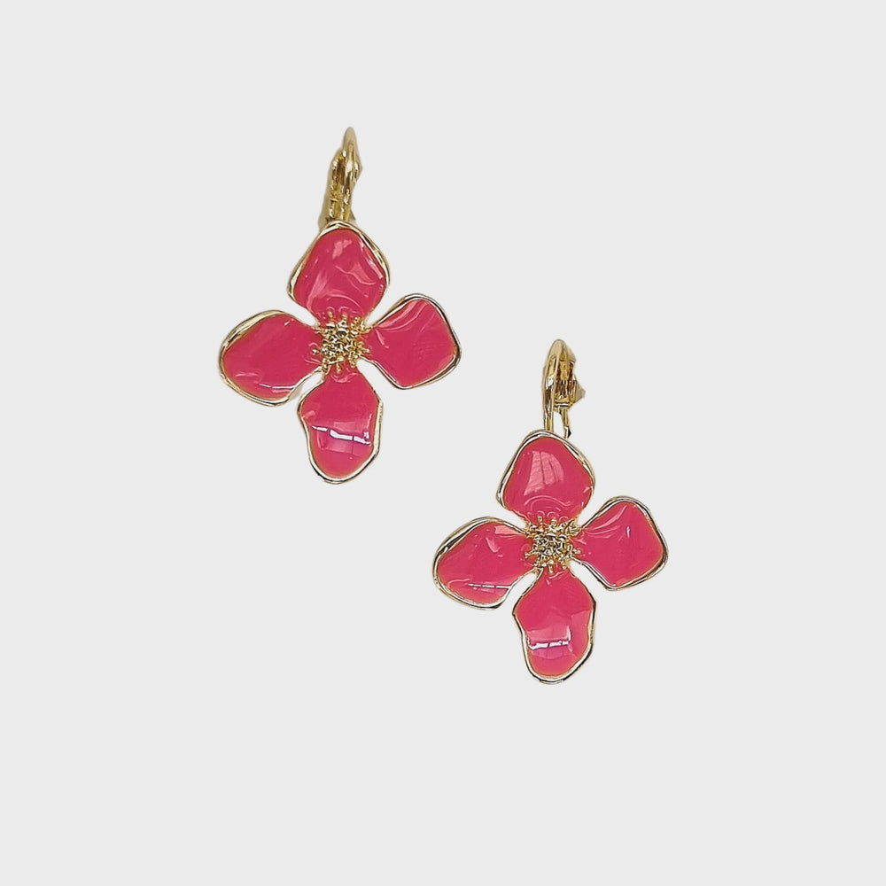 French Clip Flower Earring