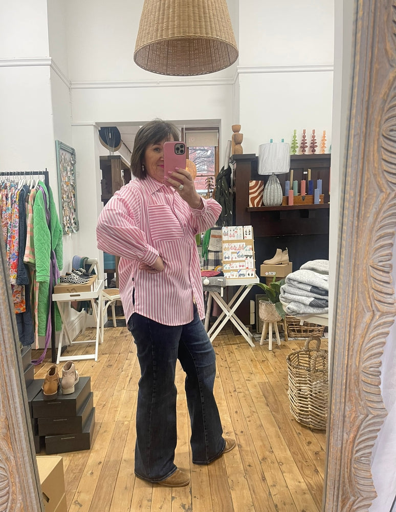 Oversized stripe shirt - Pink Stripe