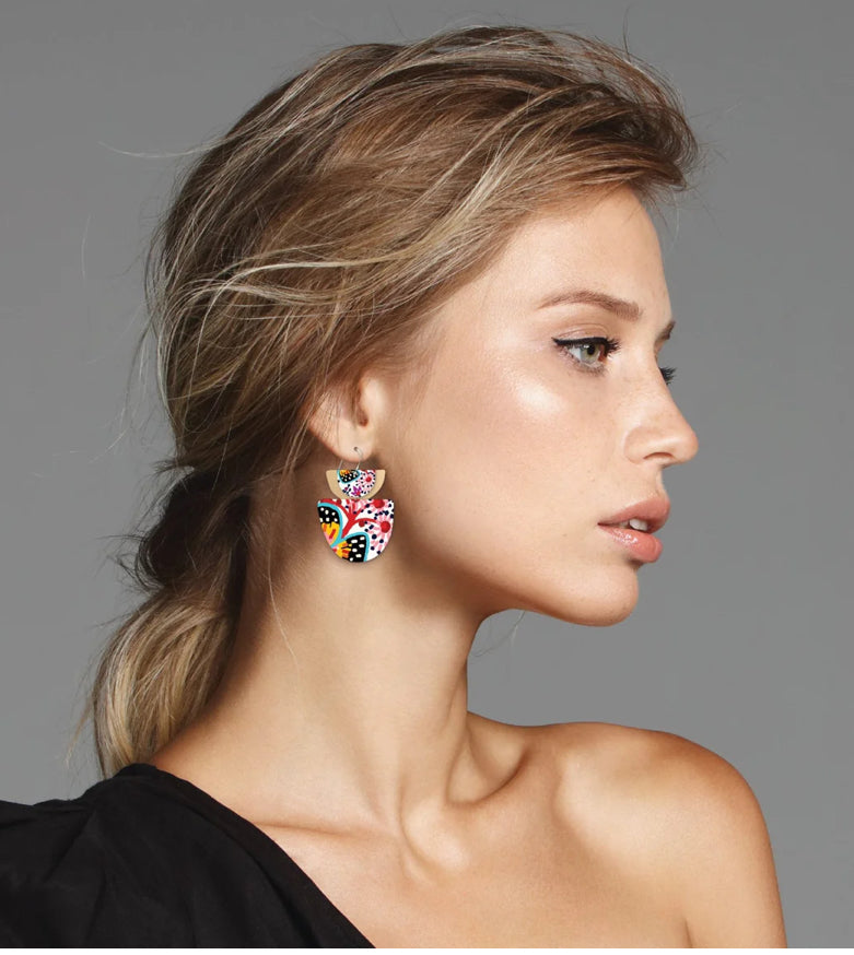 Miss Moresby Fiesta Layered Double Bell Drop Earring