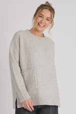 Pocket Front Jumper - Marle Grey