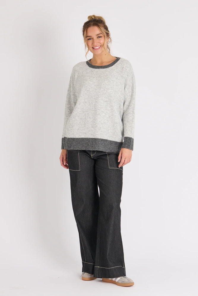 Drop Shoulder Jumper -  Grey