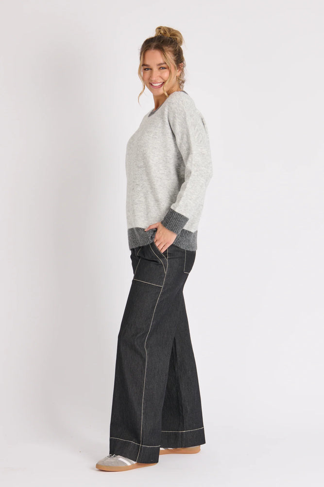 Drop Shoulder Jumper -  Grey