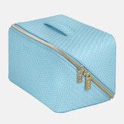 Herringbone Beauty Bag - Large Blue