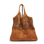 Hyams Large Weave Tote - Tan