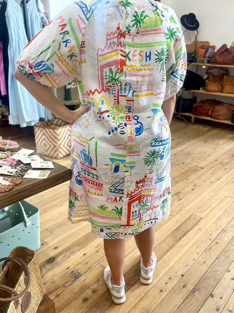 100% Linen SS Dress - Marrakesh