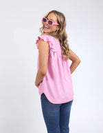 Market Lace trim Blouse Pink