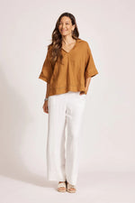 Miramar Collared Top - Caramel