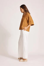 Miramar Collared Top - Caramel