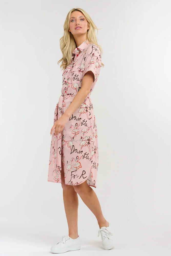 Marlo Pocket Shirtdress - Ballet Pink