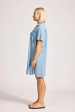 Melenia Denim Shirt Dress - Denim