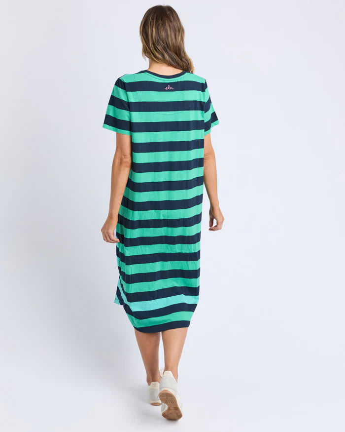 Mercury Stripe Dress - Blue and  Green  stripe
