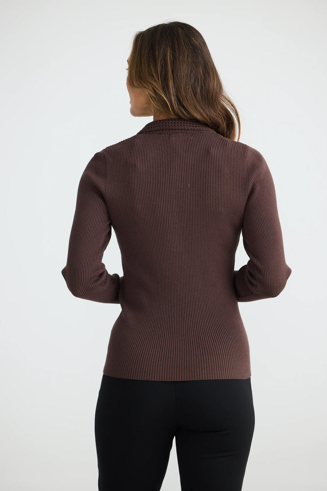 Mimi Long Sleeve Top - Chocolate