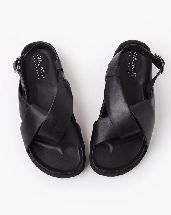 Mya Leather Sandal - Black