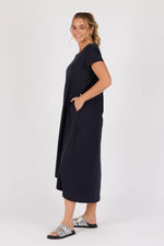 Panel T Shirt Maxi Dress - Blue