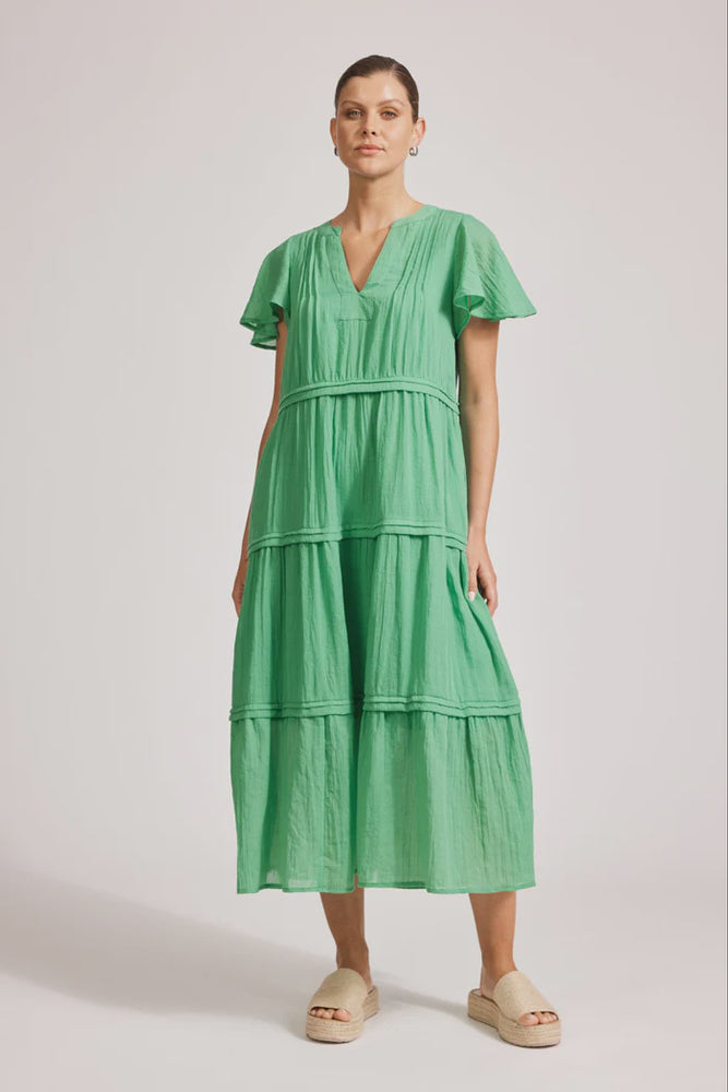 Orsula Tiered Maxi  Dress - Jade