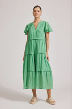 Orsula Tiered Maxi  Dress - Jade