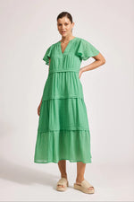 Orsula Tiered Maxi  Dress - Jade