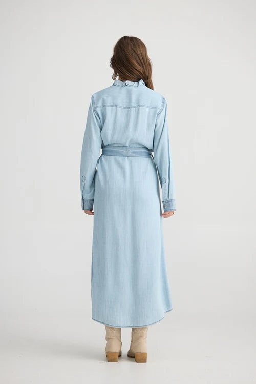 Pedro Maxi Dress - Light Wash Denim