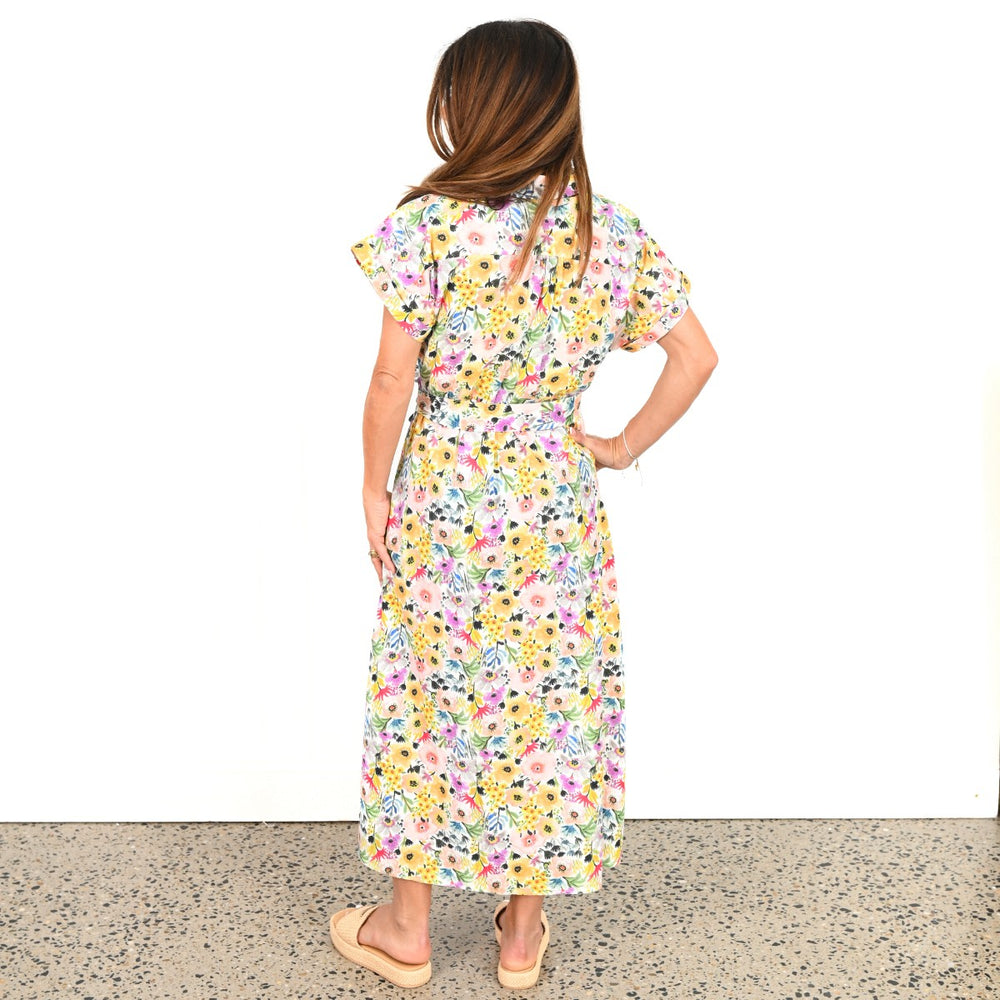 Peyton Dress - Water colour Bloom.