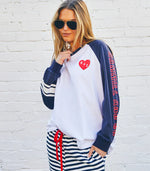 Retro Heart Tee - White/Navy