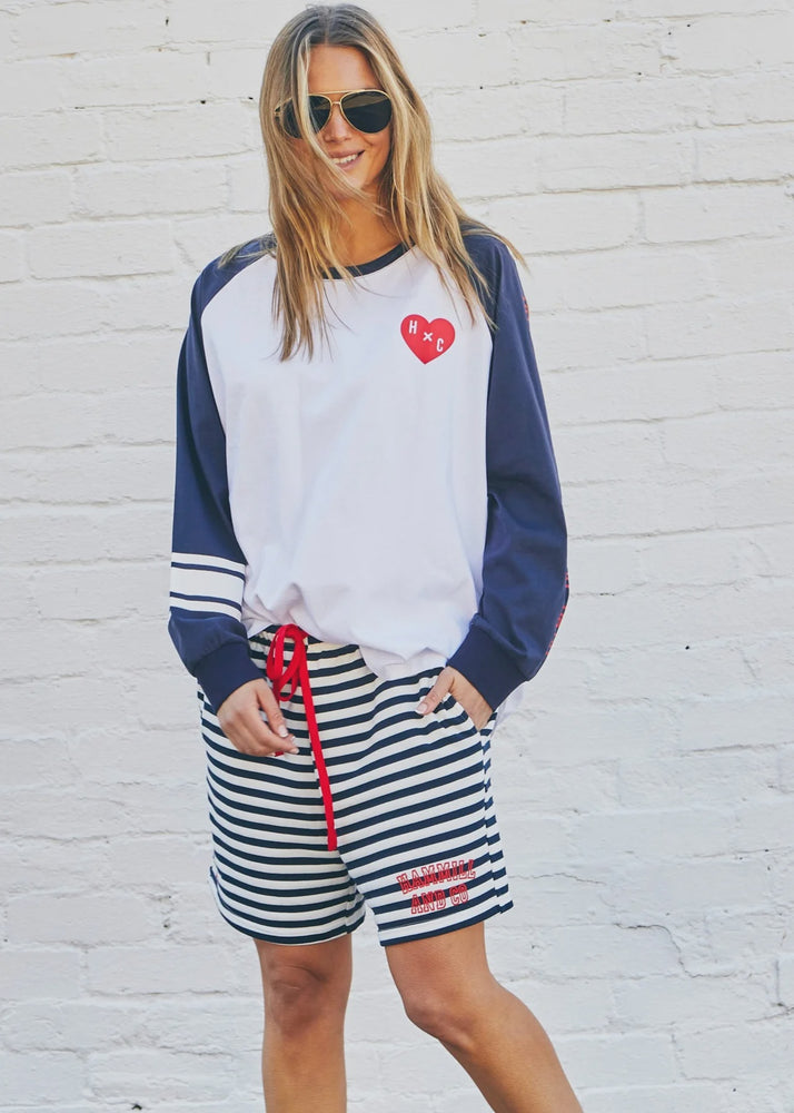 Retro Heart Tee - White/Navy