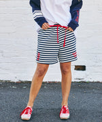 Retro Stripe Short - Navy/White
